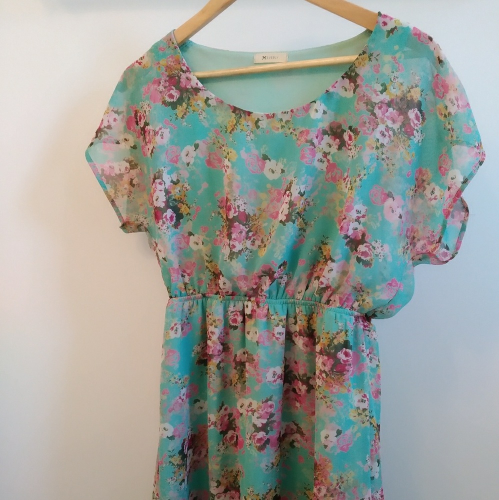 Everly Floral Dress Stretchy waist